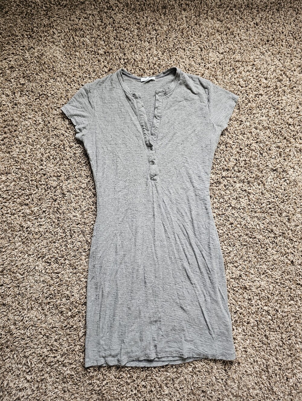 James Perse Gray Cap Sleeve Henley Dress  Size 1 (Small) - Picture 7 of 7